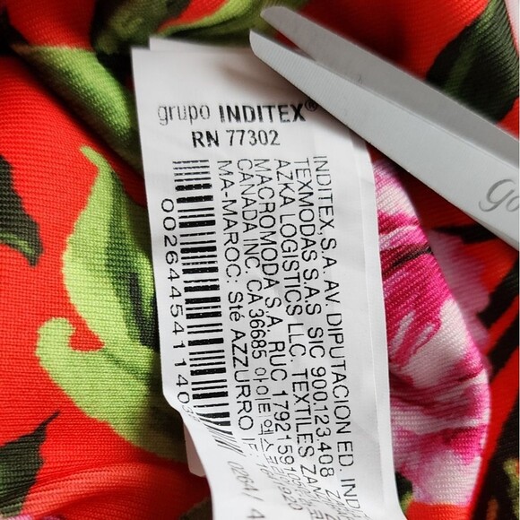 NWT Zara Floral Plunge V-neck Bodysuit Women's Medium - Picture 4 of 7